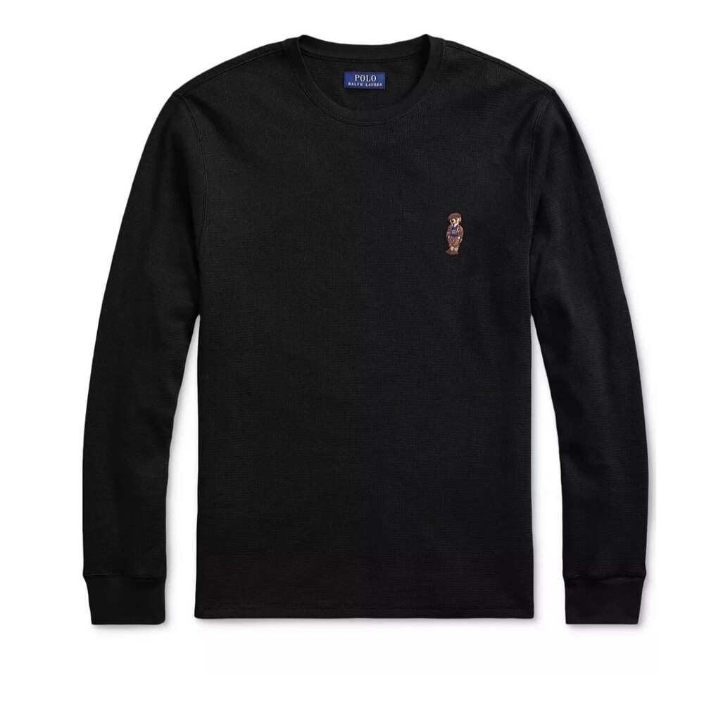 Polo Ralph Lauren Men's XXL Tweed Bear Waffle Knit Thermal Long Sleeve Shirt NWT